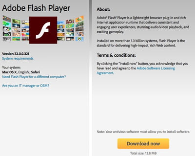 adobe latest flash player for mac